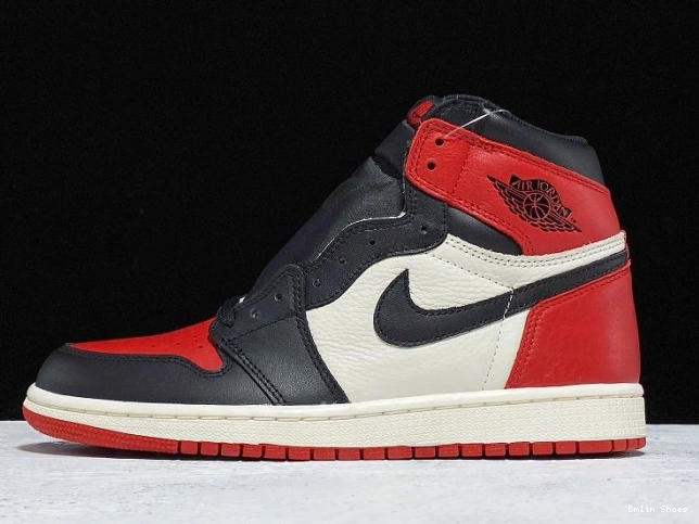 Bmlin Shoes Retro 555088-610 Bred Toe Air 1 OG High Jordan 0807